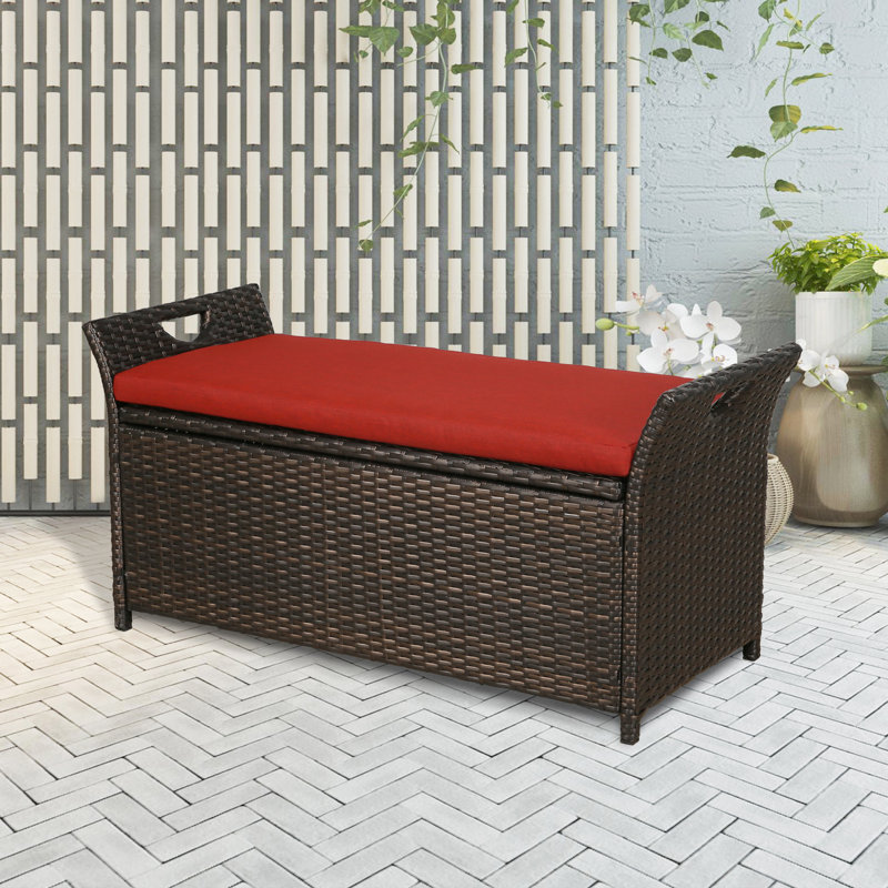 Red Barrel Studio® Wicker Flip Top Storage Bench & Reviews Wayfair